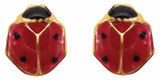 14K Yellow Youth Ladybug Earrings