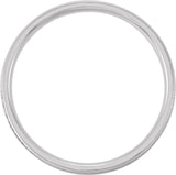 14K White 6 mm Flat Edge Comfort-Fit Band with Milgrain & Satin Finish