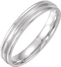 Platinum 6 mm Flat Edge Comfort-Fit Band with Milgrain & Satin Finish Size 9