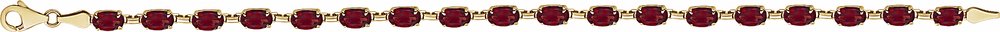 14K Yellow Natural Mozambique Garnet 7.25" Bracelet