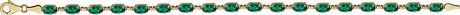 14K Yellow Gold Lab-Grown Emerald 7 1/4" Bracelet
