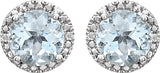 Sterling Silver Natural Aquamarine & .01 CTW Natural Diamond Earrings