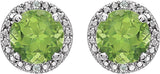 Sterling Silver Natural Peridot & .01 CTW Natural Diamond Earrings