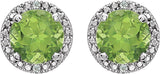 Sterling Silver Natural Peridot & .01 CTW Natural Diamond Earrings