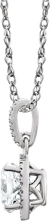 Sterling Silver Lab-Grown White Sapphire & .01 CTW Natural Diamond 18" Necklace