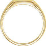 14K Yellow Gold 13x12 mm Rectangle Signet Ring