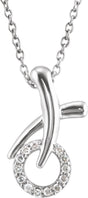 Sterling Silver 1/10 CTW Natural Diamond "XO" Necklace