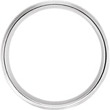 14K White Gold 8 mm Milgrain Beveled-Edge Comfort-Fit Half Round Band Size 9