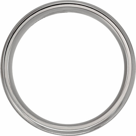 Titanium 8 mm Grooved Inlay Half Round Band Size 7.5
