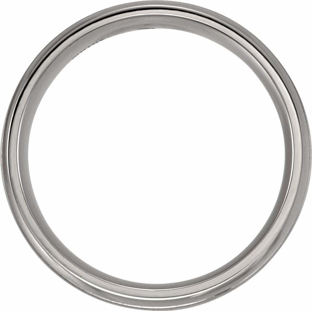 Titanium 8 mm Grooved Inlay Half Round Band Size 7.5