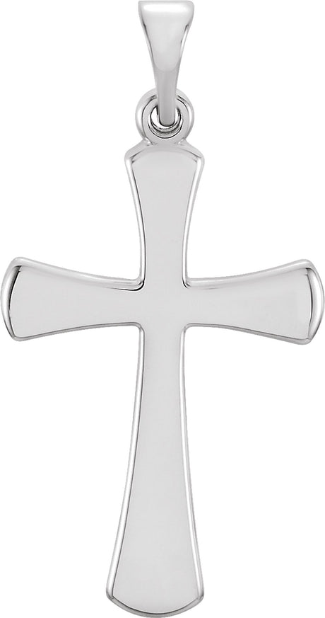 14K White Cross Pendant