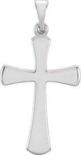 14K White Gold Cross Pendant