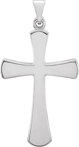 14K White Gold Cross Pendant