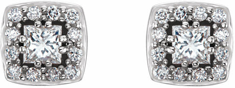 14K White Gold 1/2 CTW Natural Diamond Earrings