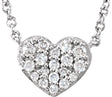 14K White Gold 1/10 CTW Natural Diamond Heart 18" Necklace
