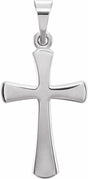 14K White Cross Pendant