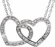 Sterling Silver 1/6 CTW Natural Diamond Interlocking Hearts 18" Necklace