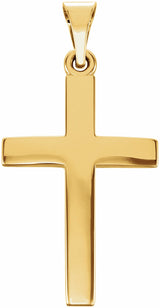 18K Yellow Gold-Plated Sterling Silver Cross Pendant