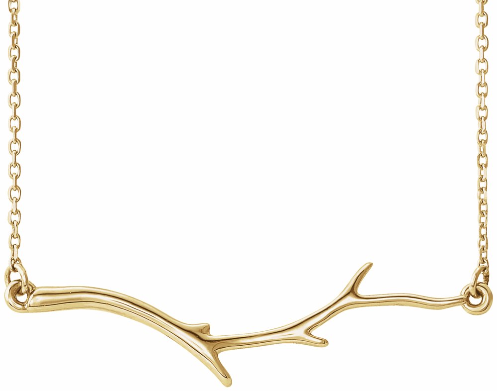 14K Yellow Branch Bar 16-18" Necklace