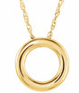 14K Yellow 13 mm Circle 18" Necklace