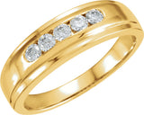 14K Yellow Gold 1/3 CTW Natural Diamond Channel-Set Band 
