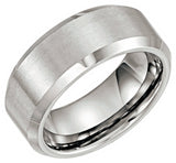 Tungsten 8 mm Beveled-Edge Comfort-Fit Band Size 7.5