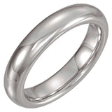 White Tungsten 4 mm Half Round Band Size 8