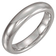 White Tungsten 4 mm Comfort-Fit Half Round Band Size 8