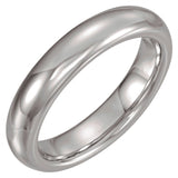 White Tungsten 4 mm Comfort-Fit Half Round Band Size 8