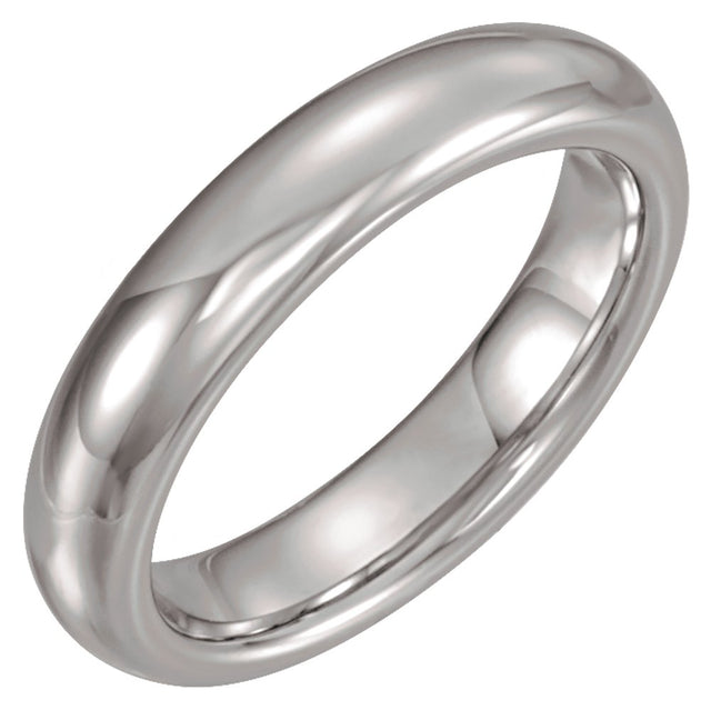 White Tungsten 4 mm Comfort-Fit Half Round Band Size 8