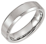 Tungsten 6 mm Beveled-Edge Inlay Band Size 8