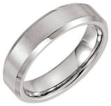 Tungsten 6 mm Beveled-Edge Inlay Band Size 7.5