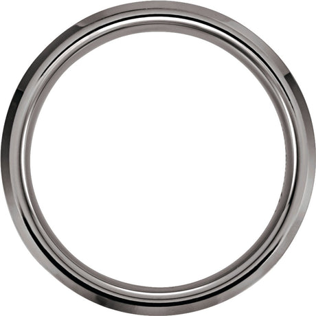 Tungsten 6 mm Satin & Polished Beveled-Edge Band