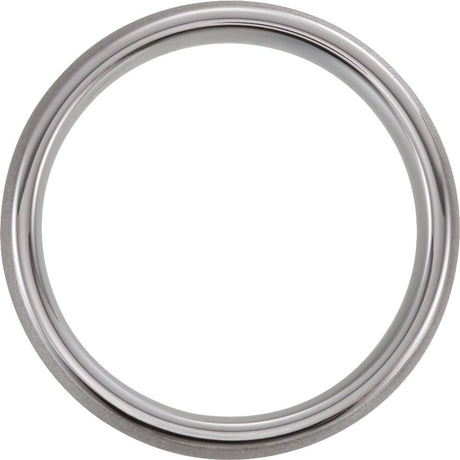 Tungsten 6 mm Rounded Edge Domed Sandblasted Band Size 7.5