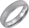 Tungsten 6 mm Rounded Edge Domed Sandblasted Band Size 7.5