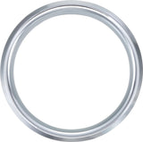 White Tungsten 8 mm Satin & Beveled-Edge Band