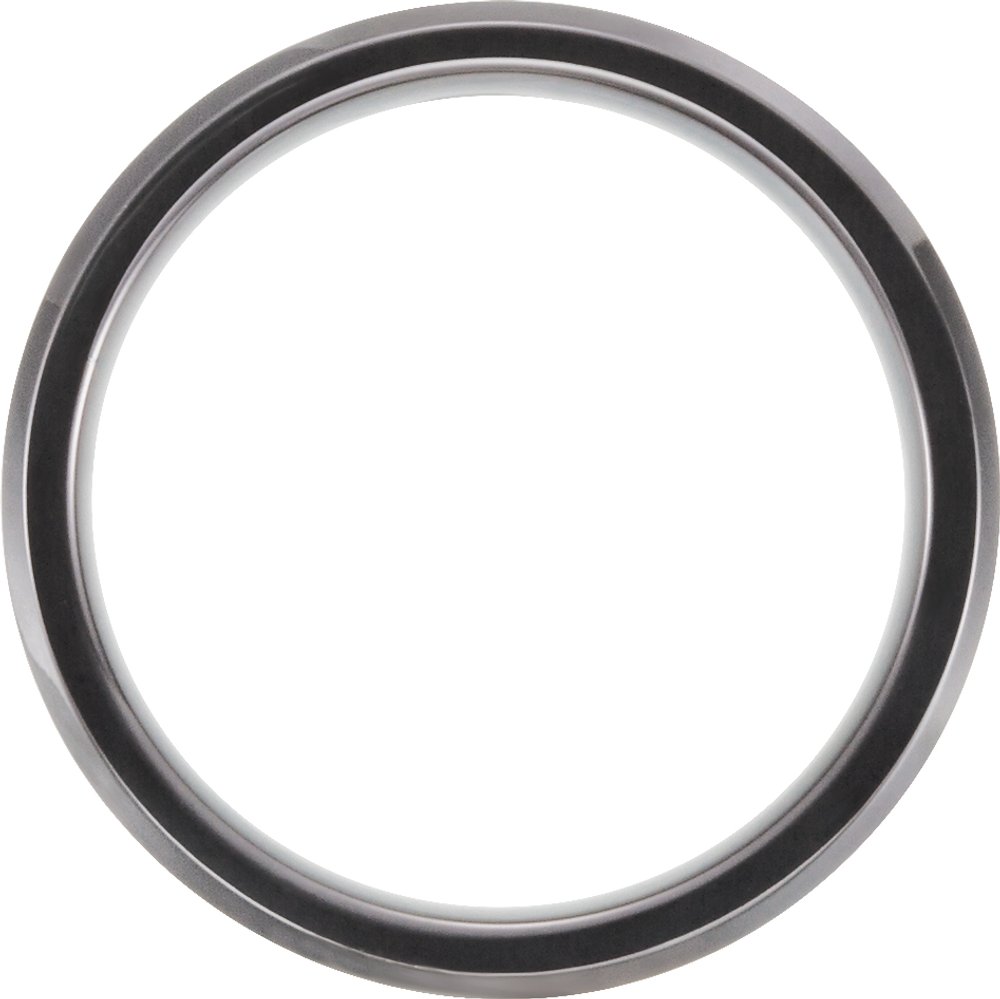 Black PVD Tungsten 6 mm Beveled-Edge Inlay Band Size 7