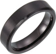 Black PVD Tungsten 6 mm Beveled-Edge Inlay Band Size 7