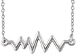 Sterling Silver Heartbeat 16-18" Necklace