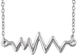Sterling Silver Heartbeat 16-18" Necklace
