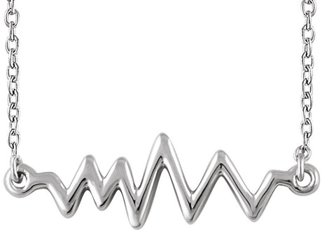 Sterling Silver Heartbeat 16-18" Necklace