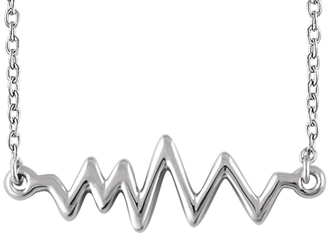 Sterling Silver Heartbeat 16-18" Necklace