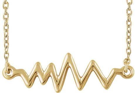 14K Yellow Heartbeat 16-18" Necklace 