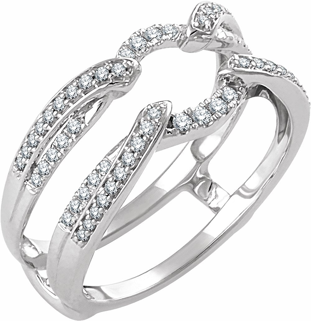 14K White Gold 1/3 CTW Natural Diamond Ring Guard
