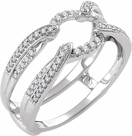 14K White Gold 1/3 CTW Natural Diamond Ring Guard