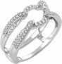 14K White Gold 1/3 CTW Natural Diamond Ring Guard