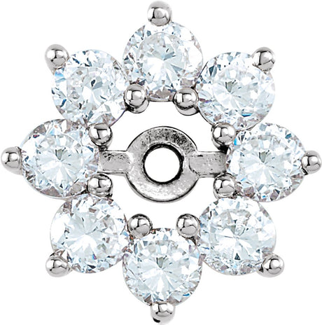 14K White Gold 3/4 CTW Natural Diamond Earring Jackets