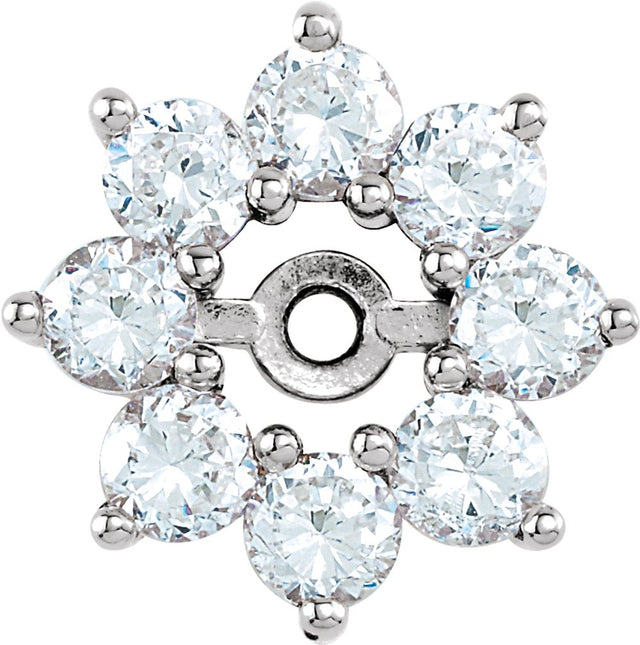 14K White Gold 3/4 CTW Lab-Grown Diamond Earring Jackets
