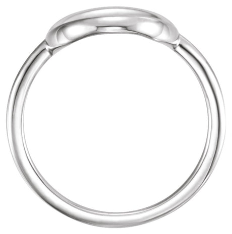 14K White Circle Ring