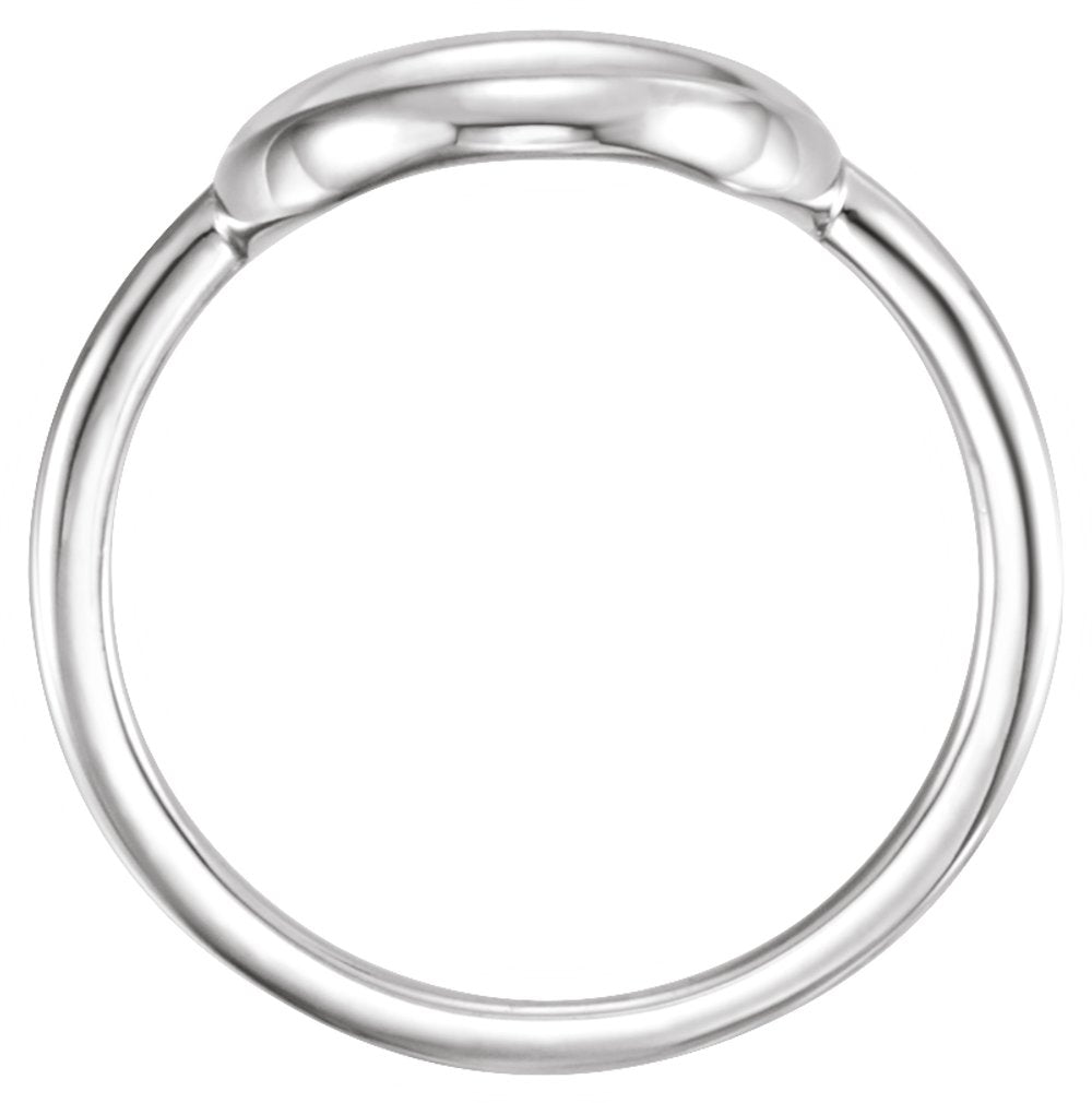 14K White Circle Ring